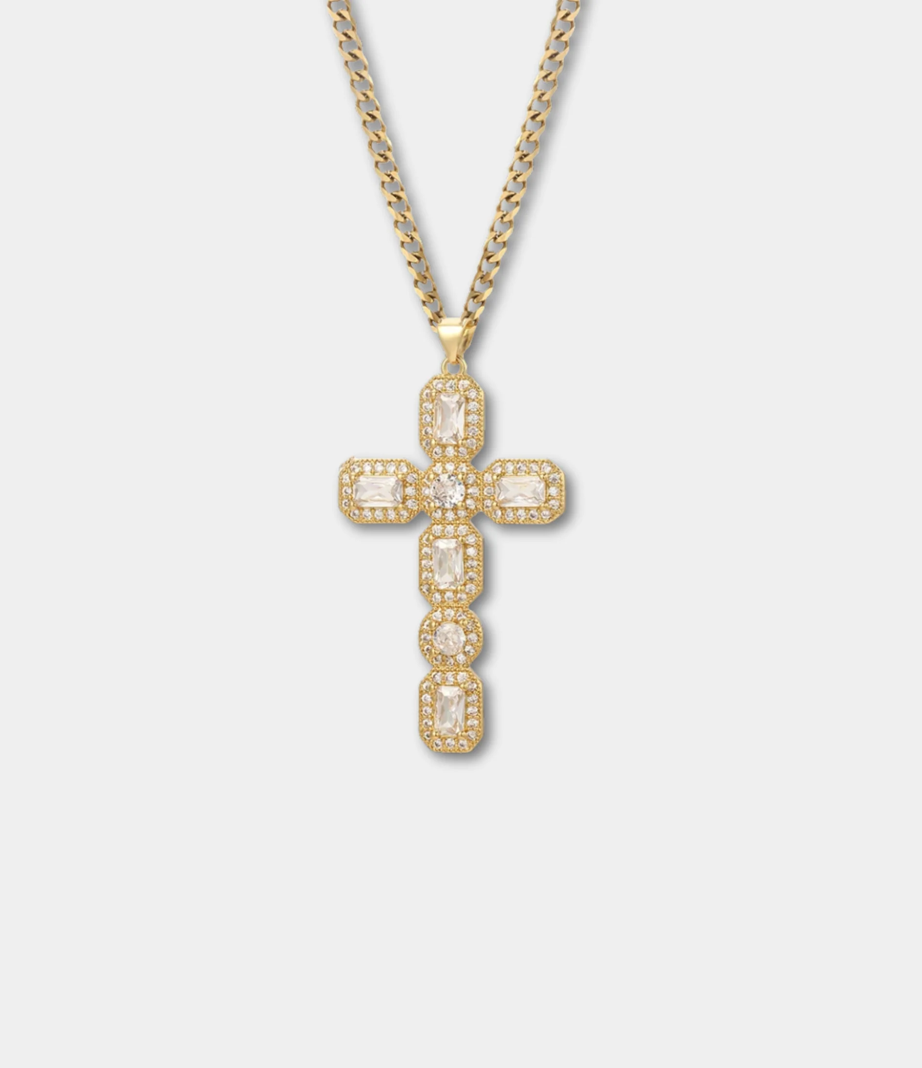 BLYTHE CROSS NECKLACE IN WHITE