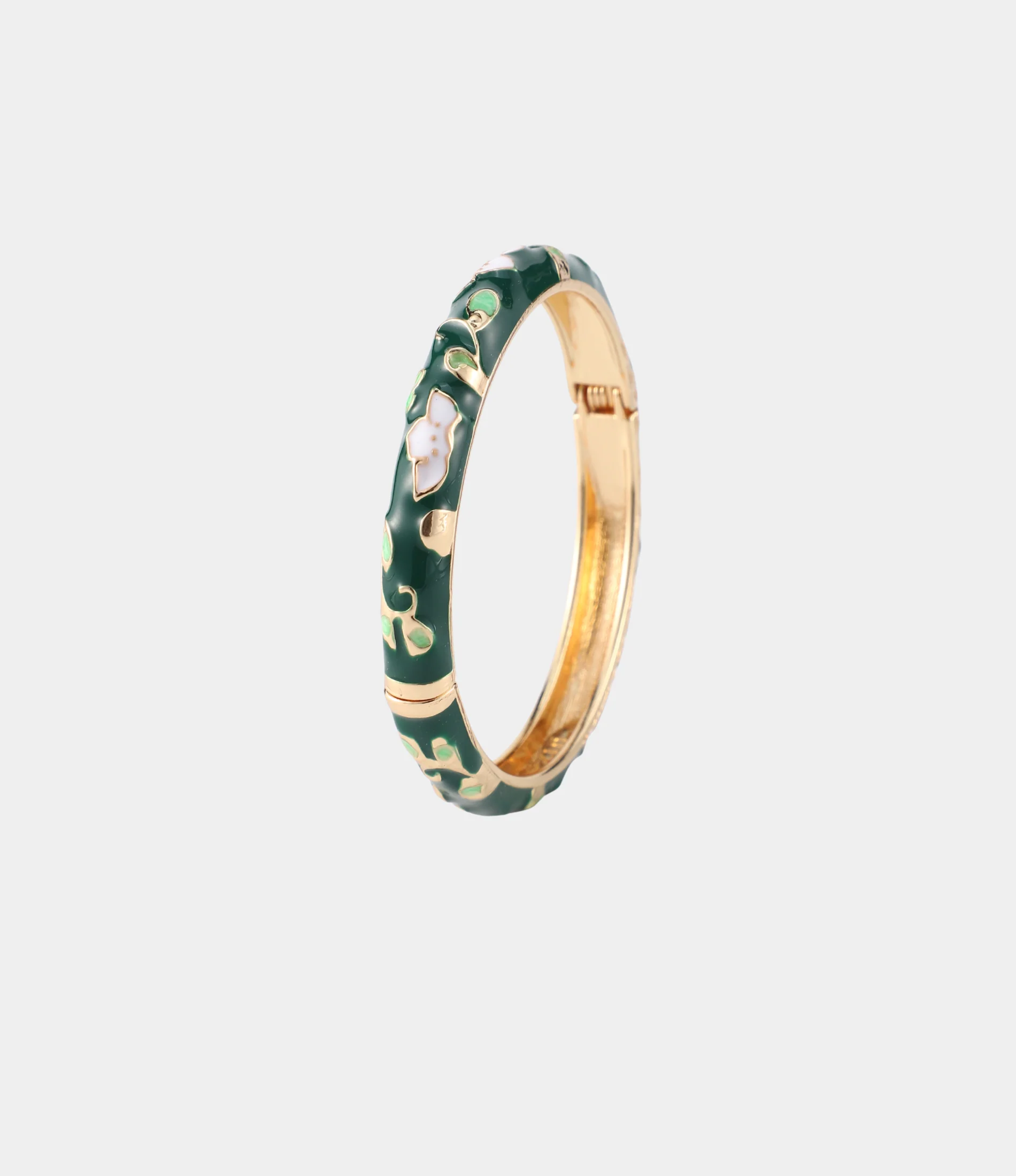 DAHLIA BANGLE IN DARK GREEN