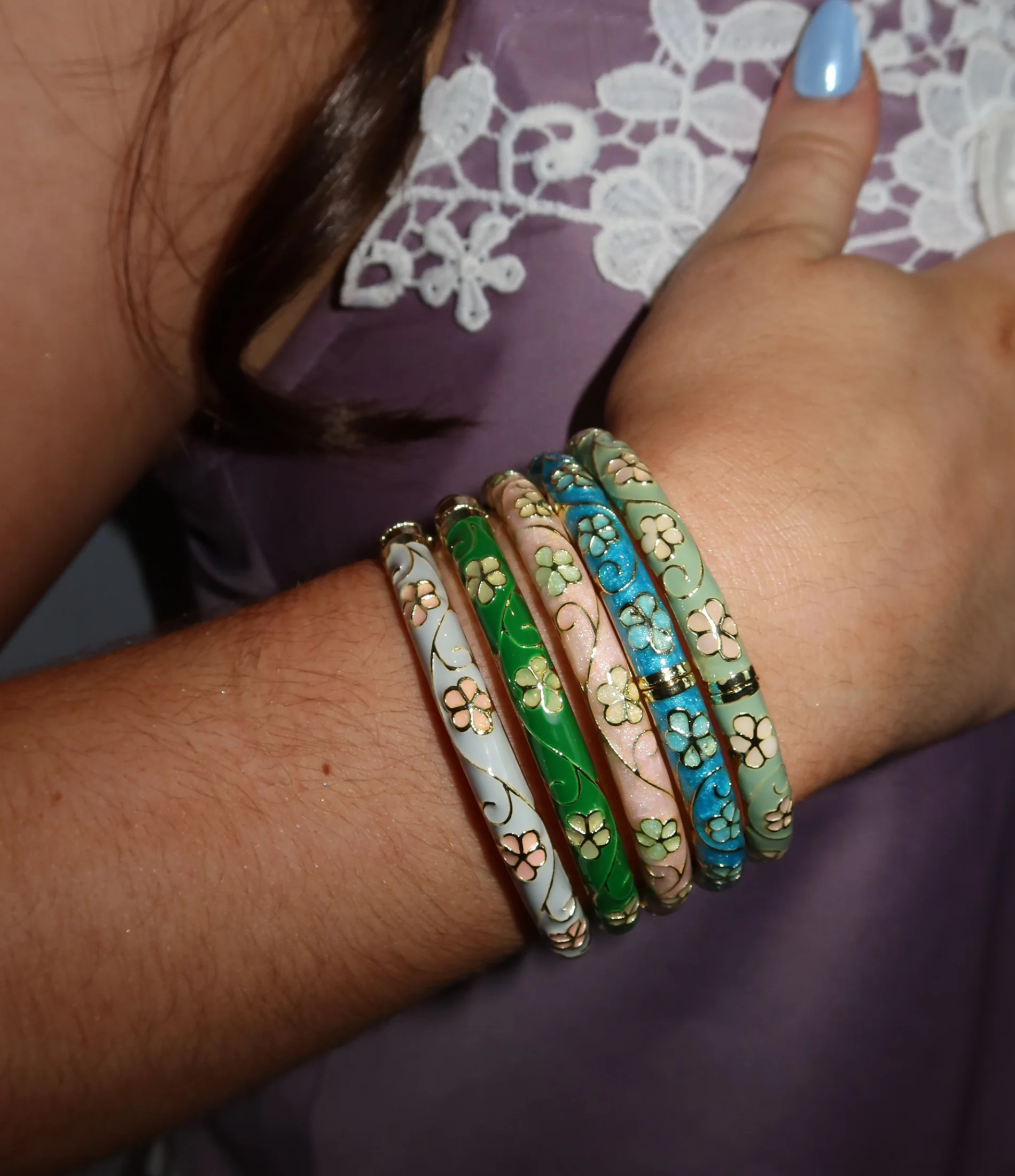 PIXIE BANGLE IN DARK GREEN - Image 2